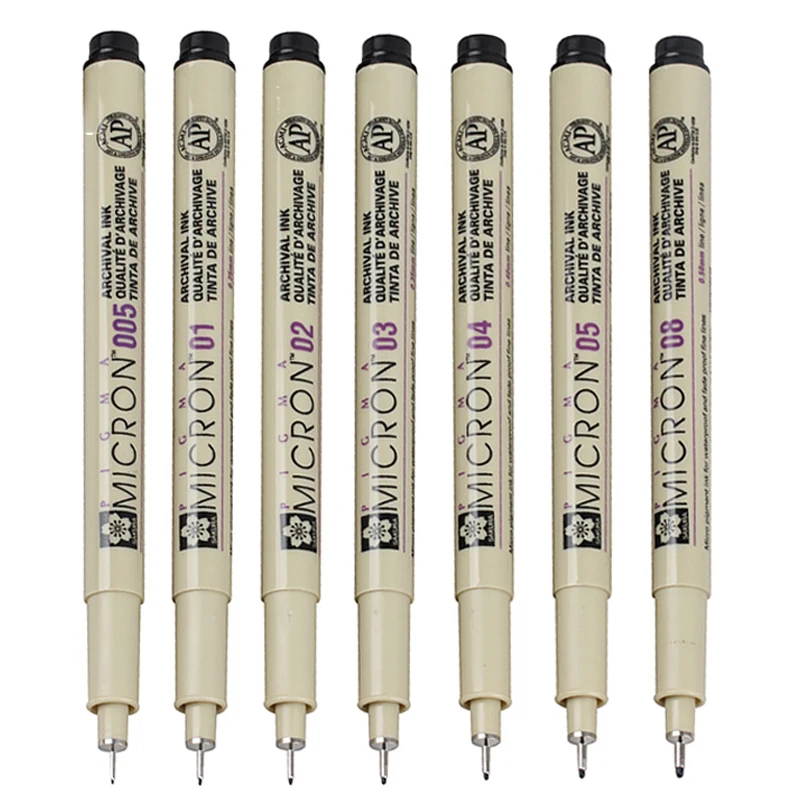 

Sakura Waterproof Needle Pen Different Nib Hook Line Pen Animation Design Drawing Graphic Fabric Art Marker For Artists