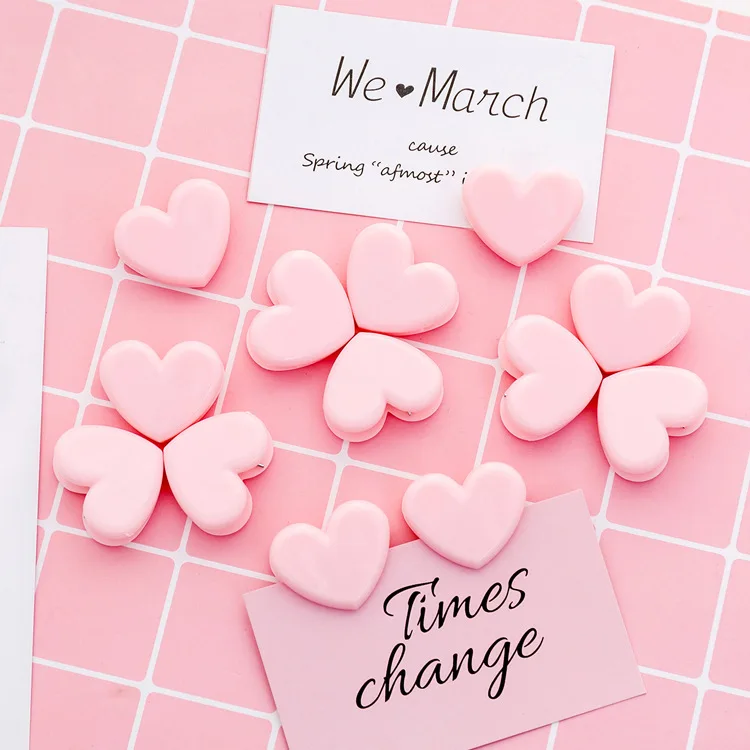 

Creative Cute heart shape Pink Spring Clip Kawaii Clip Memo Clip decorate Paper Plastic for student Girl school office supplies