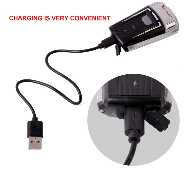 WEST BIKING велосипедный светильник USB Перезаряжаемые головной светодиодный шлем