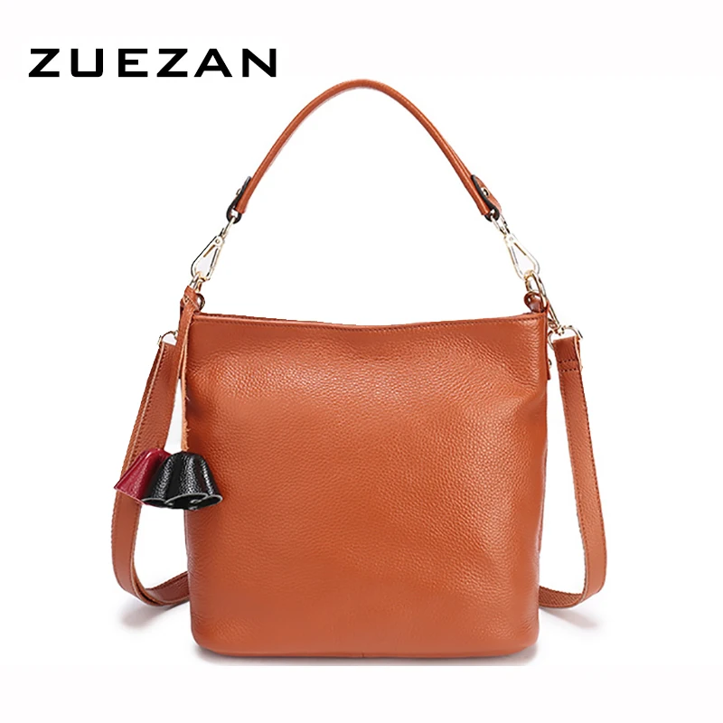 

26*24*13cm, Everyday Use Bucket Bag, Women Genuine Leather Shoulder Bag, Sweet Girl Messenger Crossbody bags A237