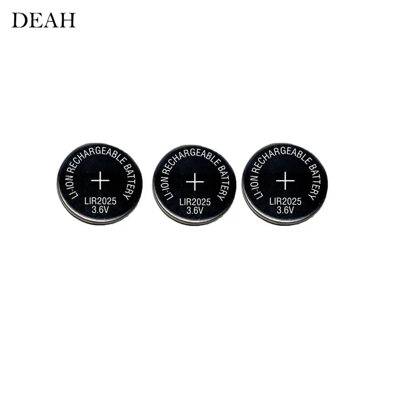 

3PCS 3.6V 30mAh LIR2025 LIR 2025 lithium rechargeable battery for remote control watch computer motherboard button cell CR2025