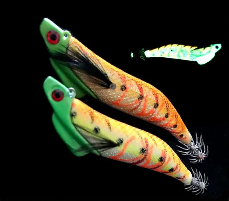 

Artificial Luminous Wood Shrimp Squid Jigs Jigging Winter Fishing Lure Squid Lure Hard Pesca Fishing Accessory