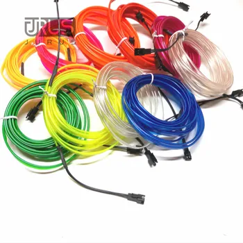 

JURUS Universal Car-styling 3 Meters flexible neon light glow el wire flat led strip for car interior lights with 12V Inverter