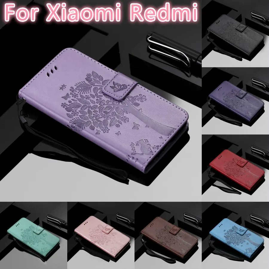 

Embossing pattern Leather Case for Xiaomi Redmi Note 7 6 Pro 7A Redmi Go Pocophone F1 A2 lite Mi 9se 5 6 7 8 Flip Wallet Case