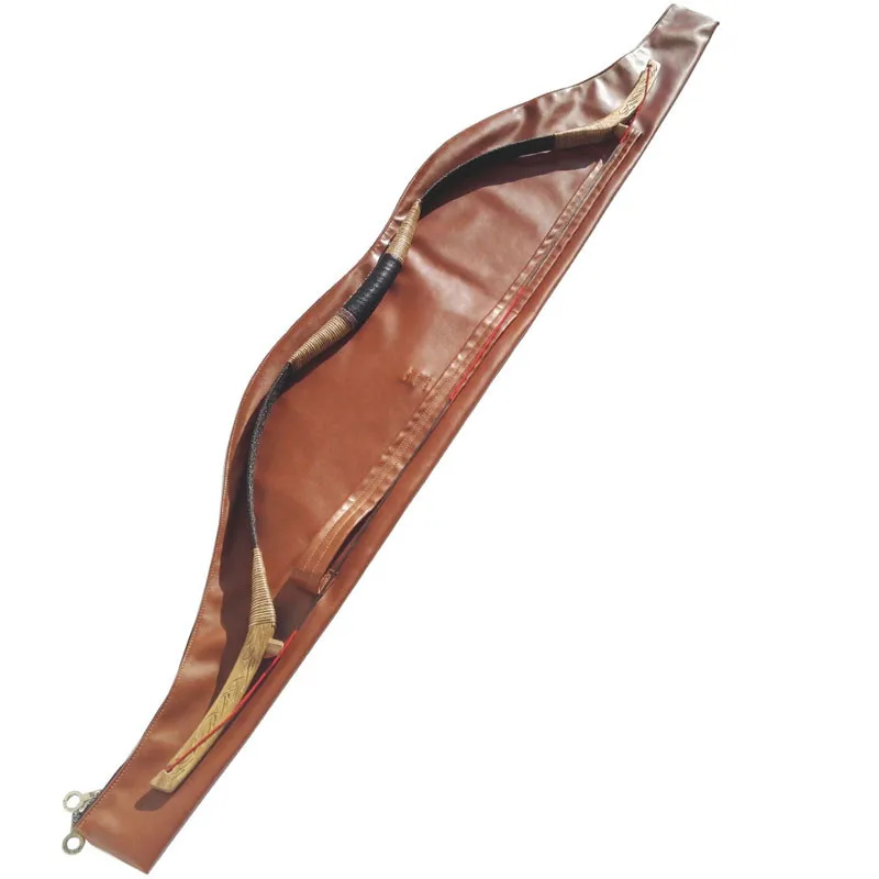 153x27cm Archery Traditional Recurve Bow Bag PU Leather Traditional Bow Carry Case Holder Arrow Bow Accessories