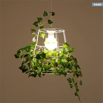

Countryside Style Plant Wrought Iron Droplight Cafe Bar Garden Deco Hanging Lamp Restaurant Bar Table Plant Decorative