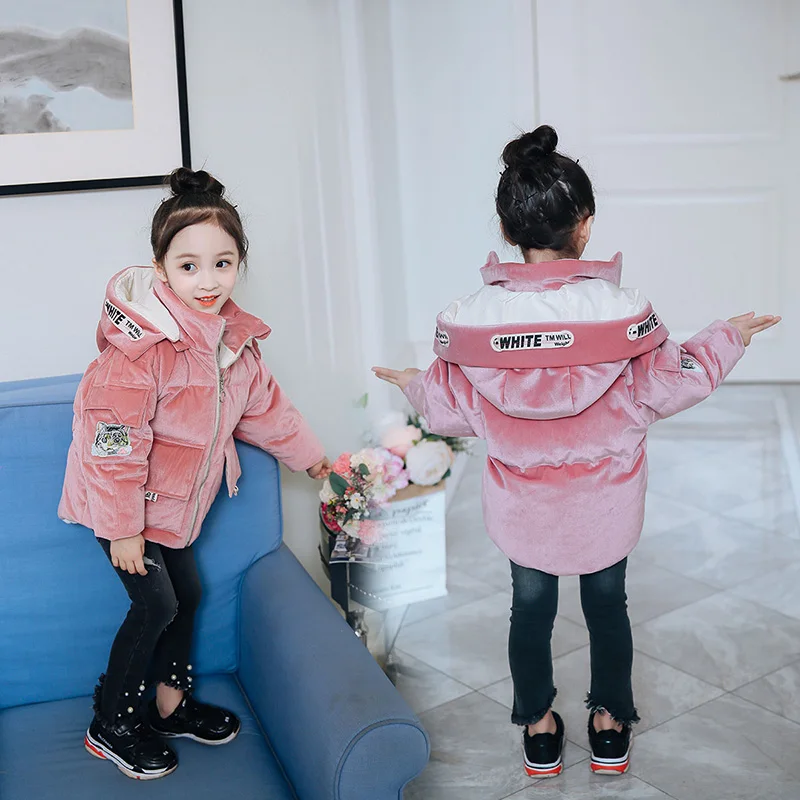 

HSSCZL Girl Duck Down Jacket Winter Thick 2018 new Brand Hooded Girl Long Coats Children jacket Overcoat outerwear parkas 3-8Age