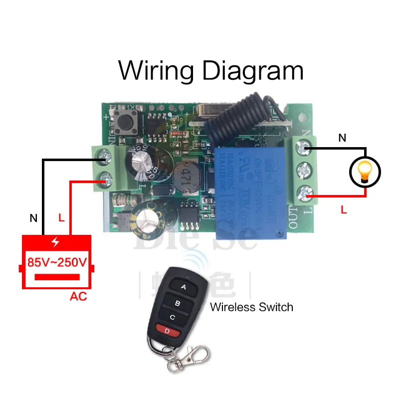 AC 110 В 220 в 230 В 10A 1CH переключатель дистанционного управления РЧ беспроводной приемник релейный модуль и передатчик для 4-канальный независимый контроль s