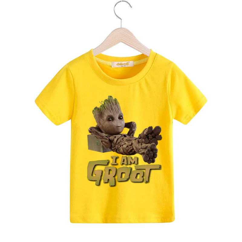 Child Boys Summer Baby Groot Tshirts Kids 2019 Short Sleeve Tees Top Clothes Girls White Casual Cartoon T Shirt T-shirts TX146 (8)
