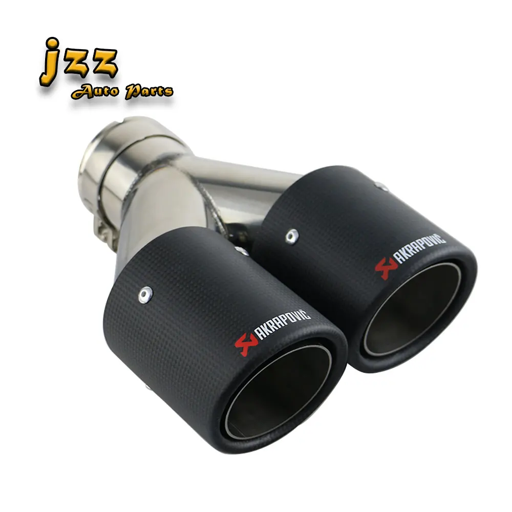 JZZ 1pcs akrapovic exhaust pipe 2.5'' inlet muffler tip stainless steel
