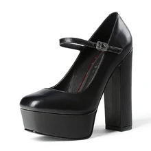 DoraTasia 2017 Fashion Mary Janes Buckle Design Woman Shoes Sexy Ultra Thick High Heel Pumps OL Party Women Shoes