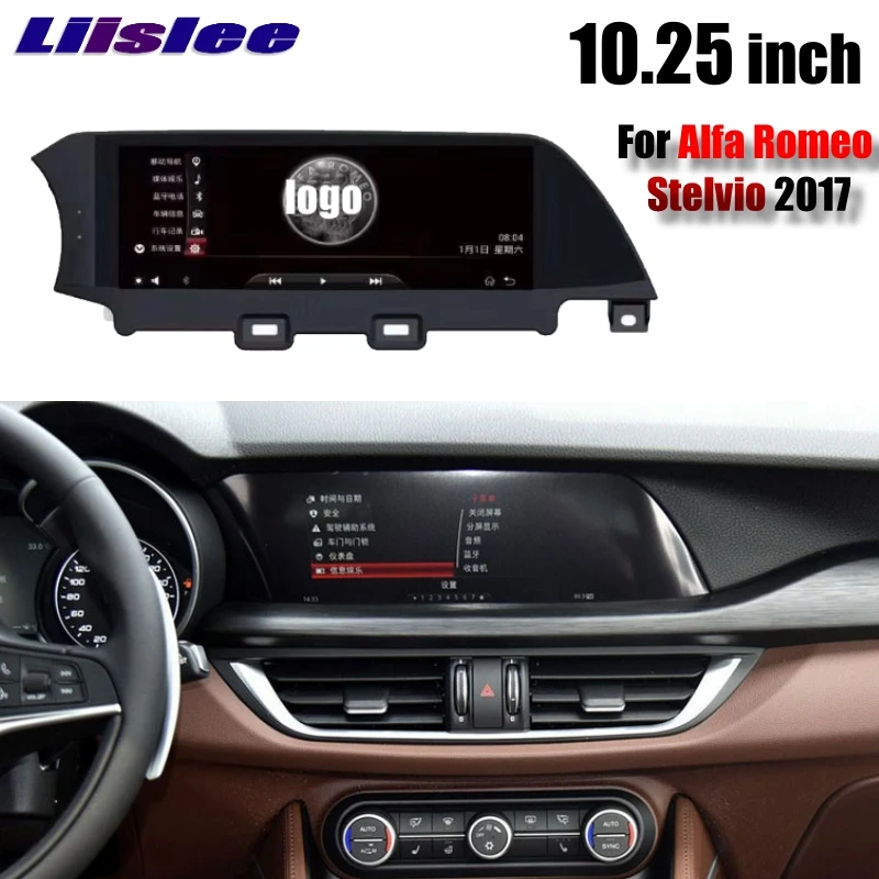 For Alfa Romeo Stelvio 2017 2018 LiisLee Car Multimedia 10.25 inch Android GPS WIFI Audio Stereo Radio Navigation NAV NAVI MAP 1