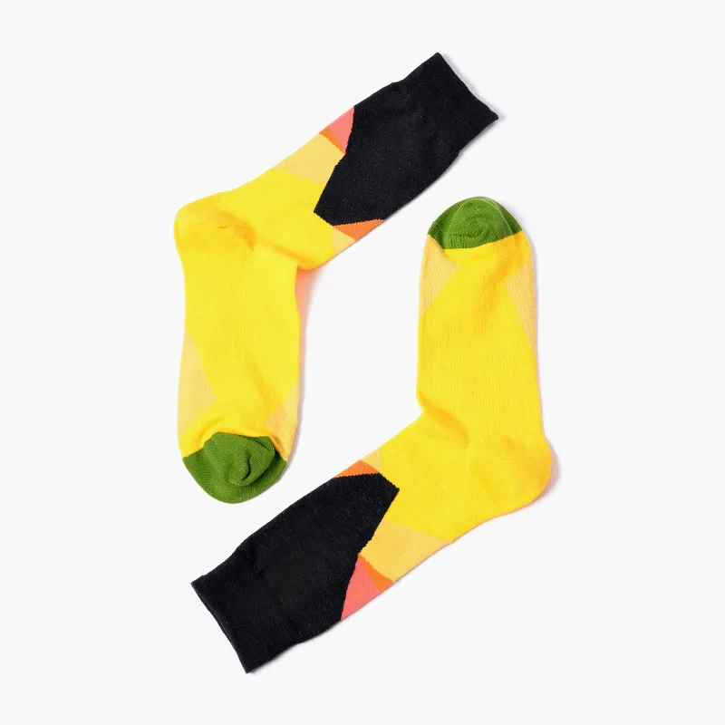 Пара носков по щиколотку, фирменные короткие женские носки, хлопчатобумажные забавные носки для всех сезонов, Chaussette - Цвет: 74socks yellow