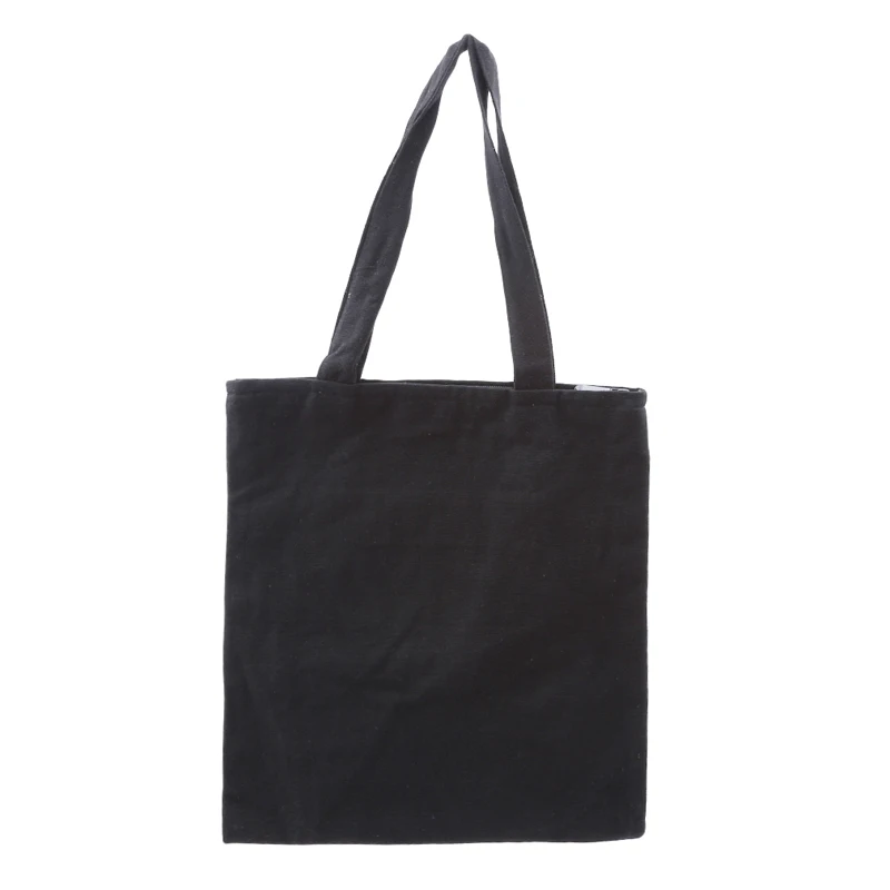 Большая черная Холщовая Сумка-тоут многоразовая хозяйственная сумка складная тканевая ткань хлопок эко продуктовые сумки прочная сумочка