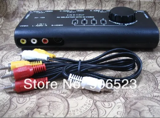 

wholesale 10pcs 4 in 1 out Audio Video Switcher Selector with RCA cable for XBOX PS2 TV camera