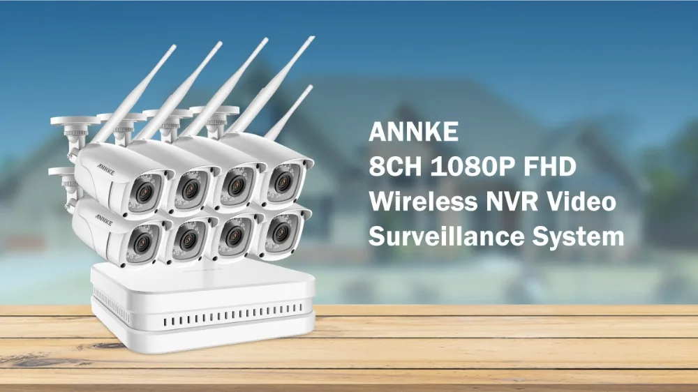 ANNKE 8CH HD 1080 P WiFi видеонаблюдение NVR Системы с 8X2 Мп пуля защищенная от внешних воздействий ip-камера 100ft Ночное видение с Смарт ИК