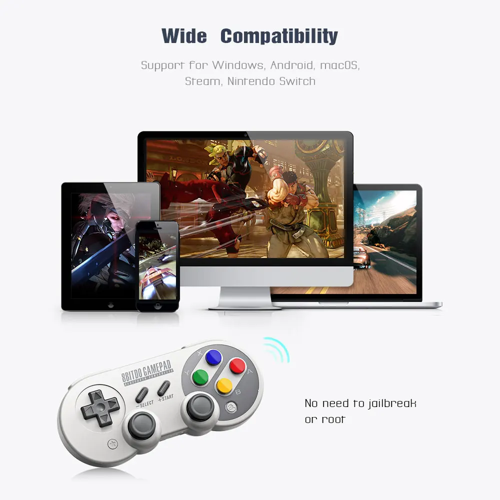New 8Bitdo SF30 Pro Wireless Bluetooth Game Controller Gamepad with Joystick for Win,Android,macOS,Steam,Nintendo Switch