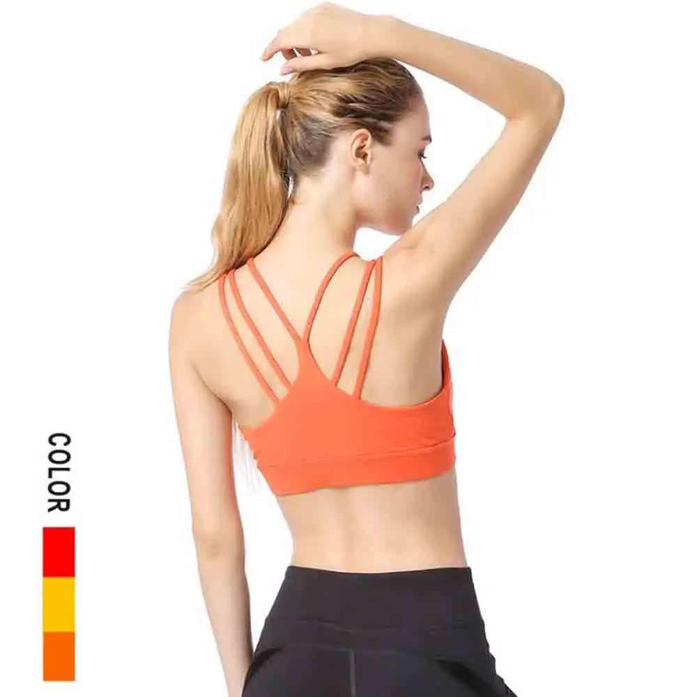 

No Chest Holder Athletic Undergarment Lacing Shoulder And The Mould Cup Exercise Running Underwear