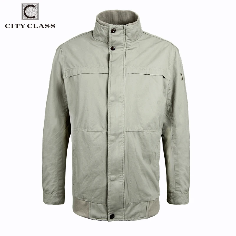 

CITY CLASS 2018 Mens 100% Cotton Bomber Jackets Plus Size 3xl-6xl Casual Washed Windbreakers Stand Collar Off White clothes 3797