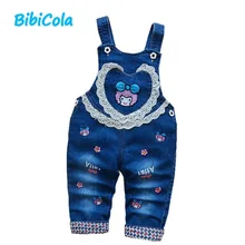 BibiCola/одежда для малышей; джинсовые комбинезоны для девочек; весенние кружевные комбинезоны с рисунком для малышей; детские комбинезоны; детские джинсовые штаны