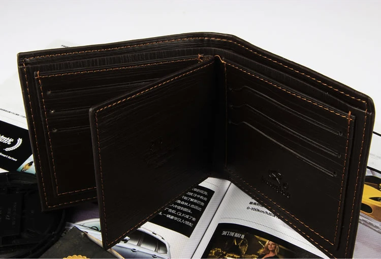 

High quality Small Vintage Wallet Brand High Quality Vintage Designer Cowhide Leather Men Short Coin Purse Wallet