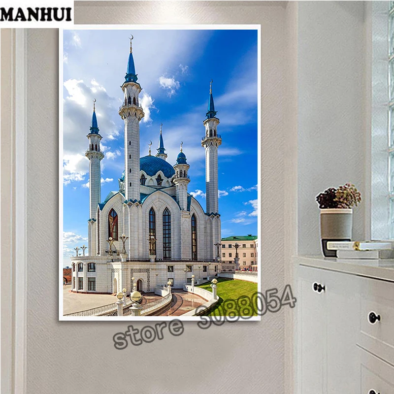 DIY картина вышитая бисером 5D алмаз живопись вышивка белый дворец полный