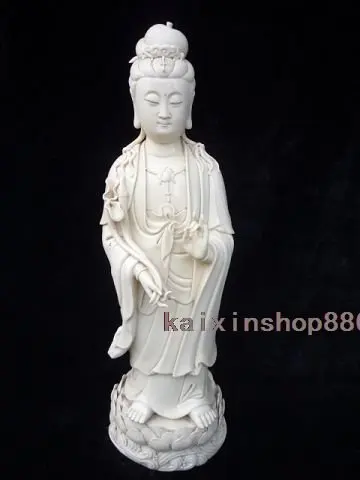 

Blanc De China Dehua Porcelain Statue Of Kwan-yin & Kid
