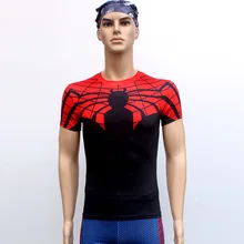 Spiderman T Shirts Short Sleeve High Elastic Fast Dry Tops Super Hero Shirts Water Proof Sport Riding Outdoor Tops