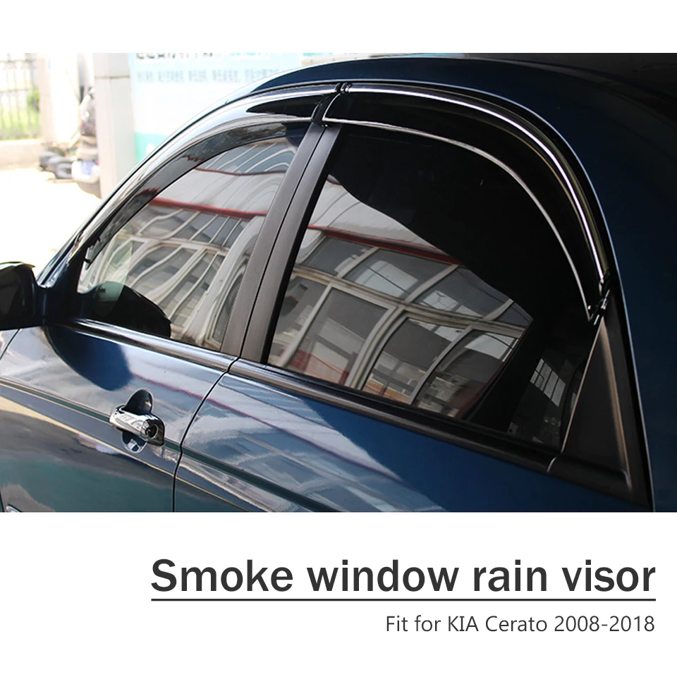 Chuky 4 шт. ABS оформление окон Автомобиля Козырьки навесы дождевик для Kia Cerato Sedan 2008- авто аксессуары