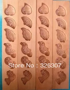 

Exquisite rosewood sculpture 6 small flower pattern steamed bread mould cake mould