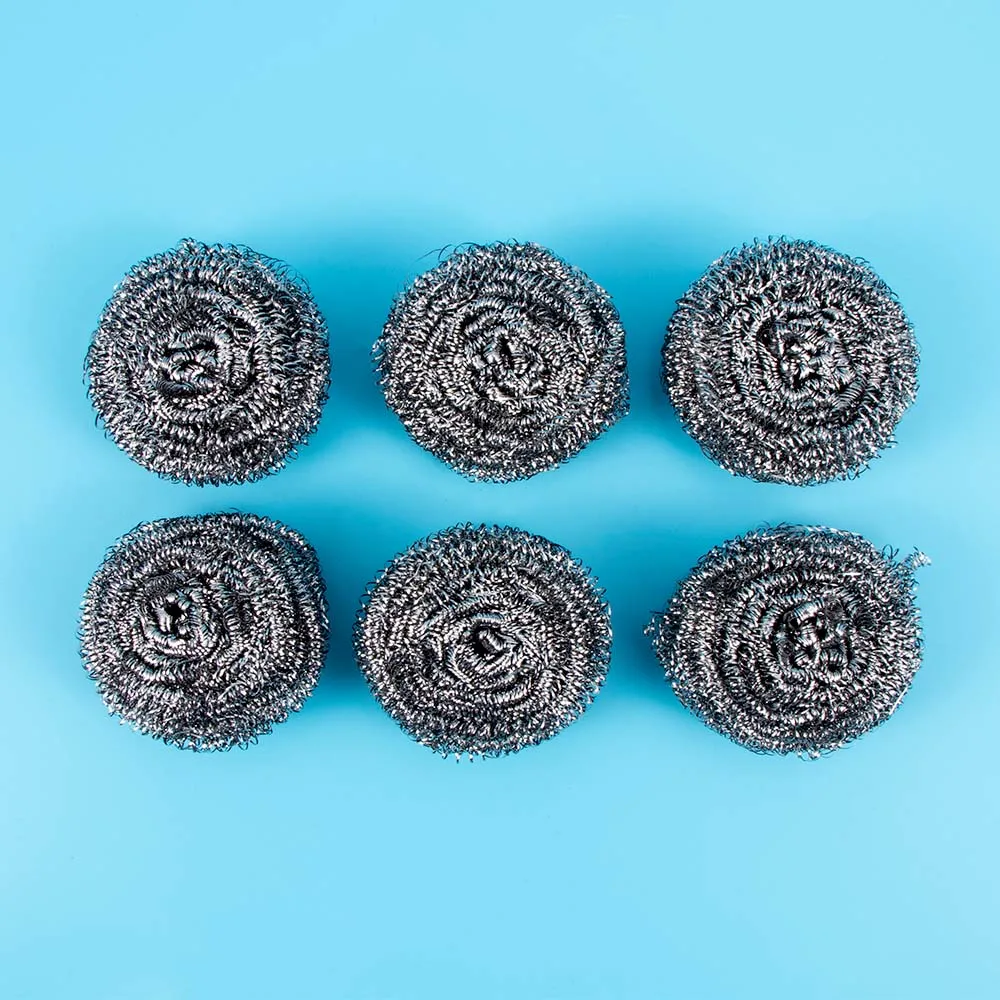 

6PCS Metal Mesh Kitchen Super Detergent Cleaning Tool Degreasing Pot Decontamination Brush Magic Cleaner Steel Wool Pads Scourer