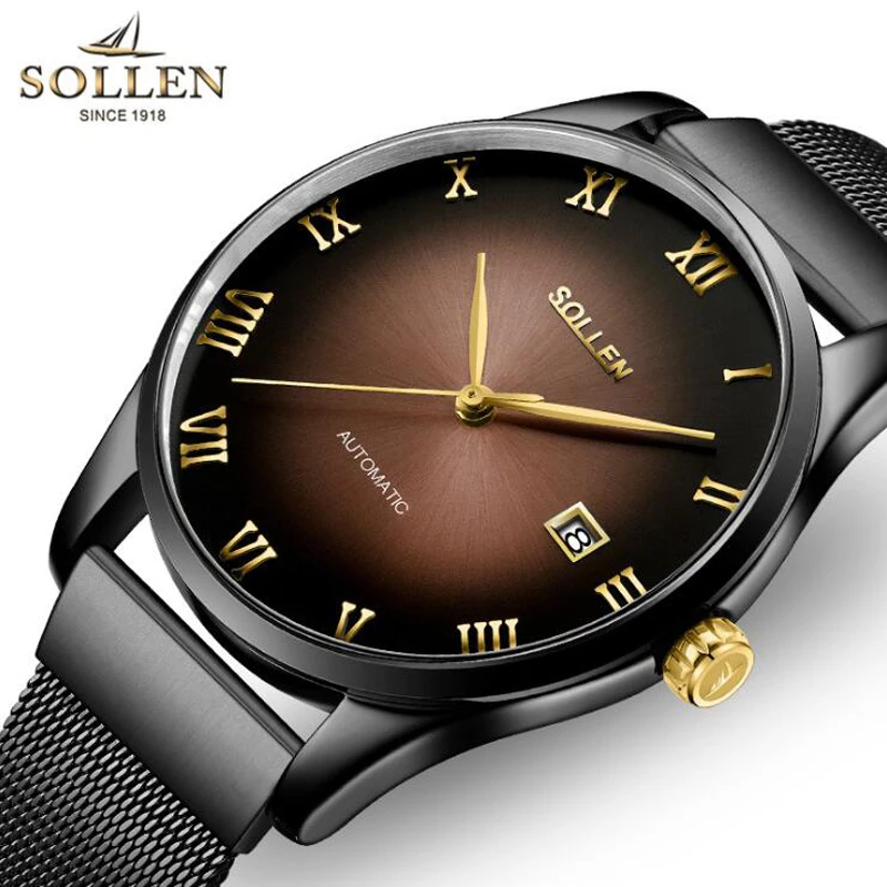 

Luxury Brand Black Men Watches Automatic Mechanical Watch Sport Clock Steel Casual Business Ultra-thin Watch Relojes Hombre New