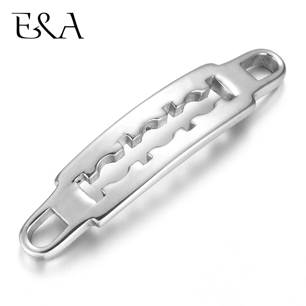 

Stainless Steel Connectors Mirror Finish Cutout Curved 1/1 Loop DIY Bracelet Making Findings Jewelry Connect Parts Supplies