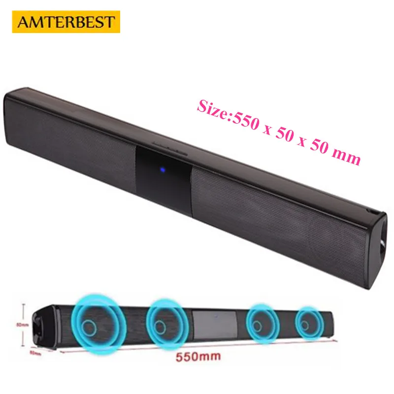 AMTERBEST font b Portable b font Bluetooth Speaker Wireless 3D Stereo Sound Bar Musica font b