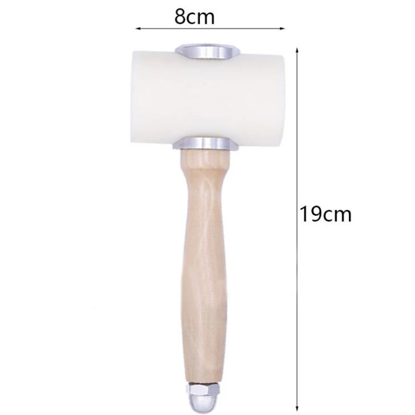 1 шт. Т форма кожа резьба молоток деревянной ручкой резец для кожи нейлон кожа резьба молоток ремесло инструмент