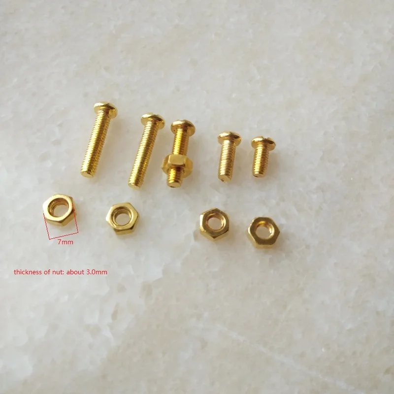 50pcs M4 Gold Cross Pan Head Machine Screws with Nuts round Head Chandelier Lighting Accessories for Home Improvement