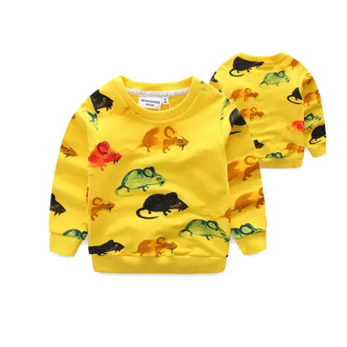 

Cute Baby Girls Boys Mouse T-shirt Tops Long Sleeve Sweatshirt Casual Hoodies Pullover