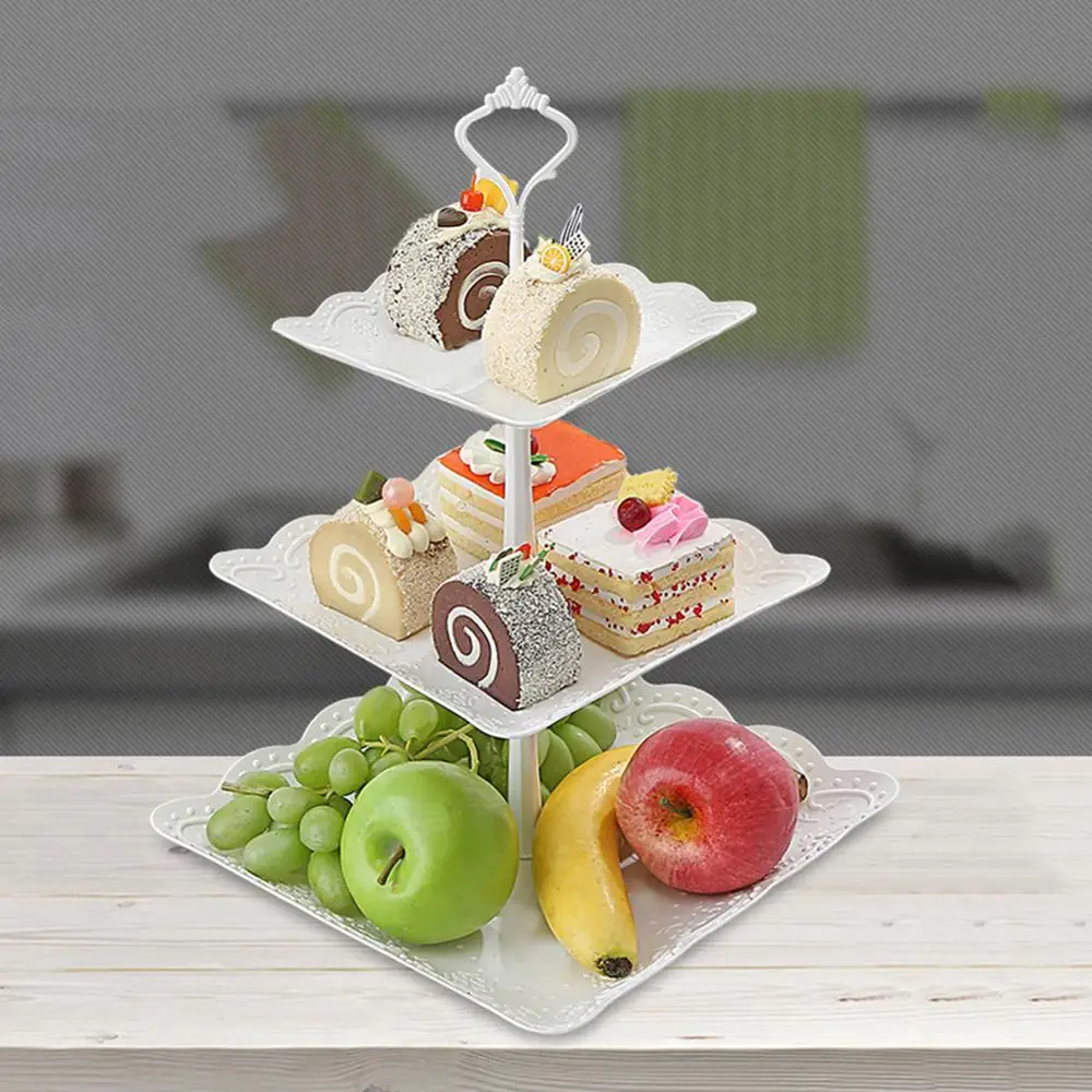 

2/3 Layers Fruit Cake Plate Stand Handle Fitting Wedding Party Table Decor