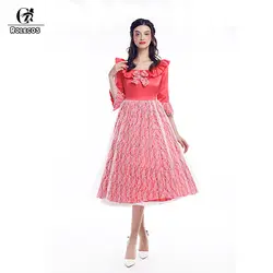 ROLECOS 2018 Новое поступление милое платье лолиты для женщин однотонные кружевные красные платья женское праздничное платье принцессы с