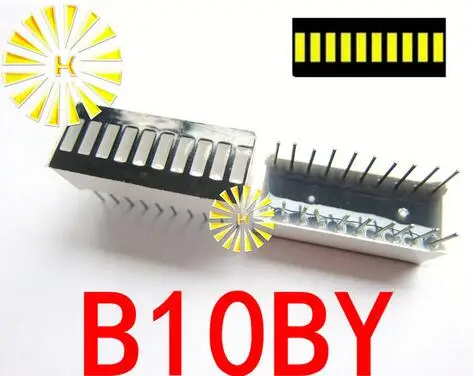 10PCS 10 Segment Green Red Blue Yellow Jade Green White Digital Tube LED Bar 10*25mm Display Module B10G-B10BW led digital tube display