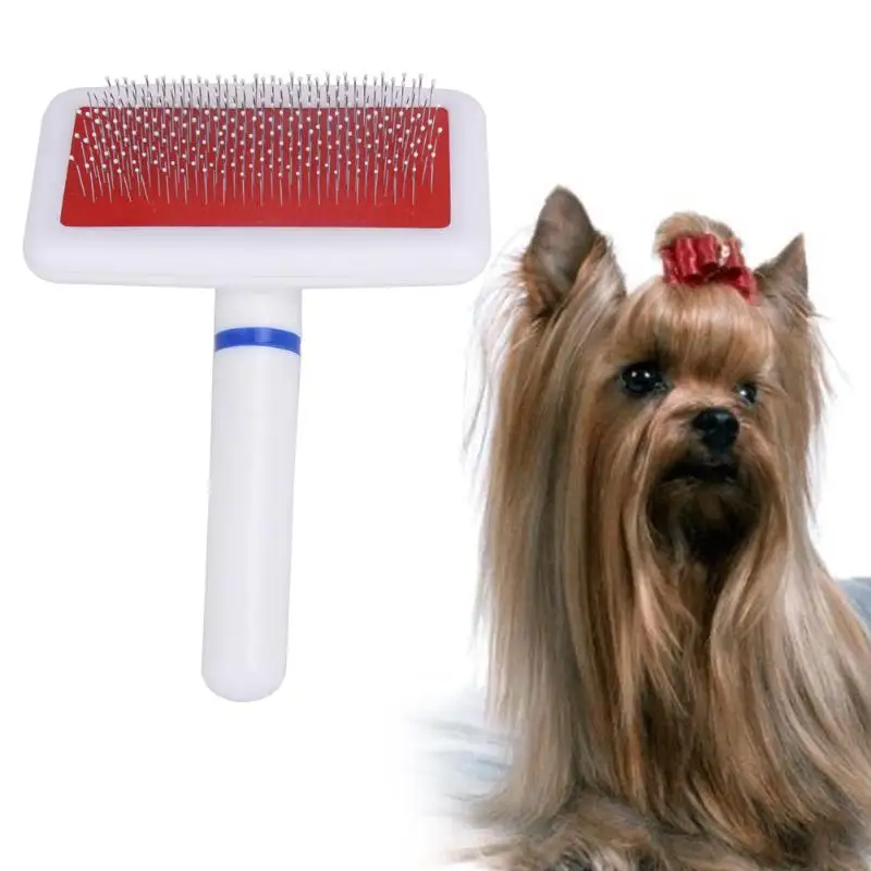 

Red Puppy Cat Long And Short Hair Grooming Slicker Comb Gilling Brush Quick Clean Tool Pet Removal Stainless Steel Pin Care