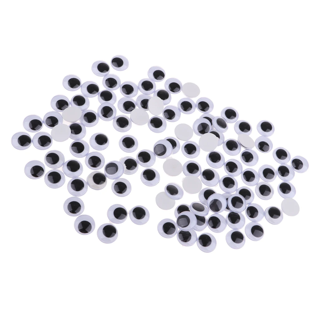 MagiDeal 100pcs 20mm Plastic Eyeballs Black & White Eyes for Kids DIY