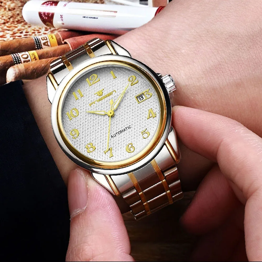 Модные часы мужские роскошные брендовые FNGEEN часы автоматические механические мужские наручные часы водонепроницаемые повседневные модные часы relogio
