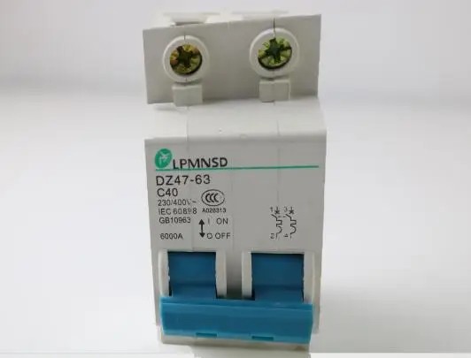 

DZ47 2P 40A 400V~ 50HZ/60HZ Circuit breaker AC MCB safety breaker C type