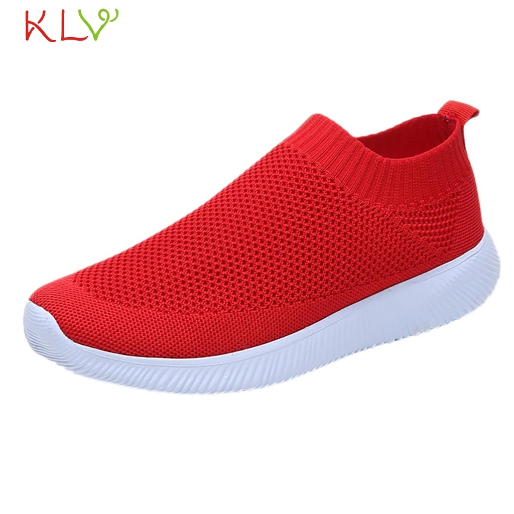 

Women Vulcanized Shoes Sports Mesh Flat Loafers Plus Size Flats Casual Walking Runing Breathable Sneakers For Female 18Jan10