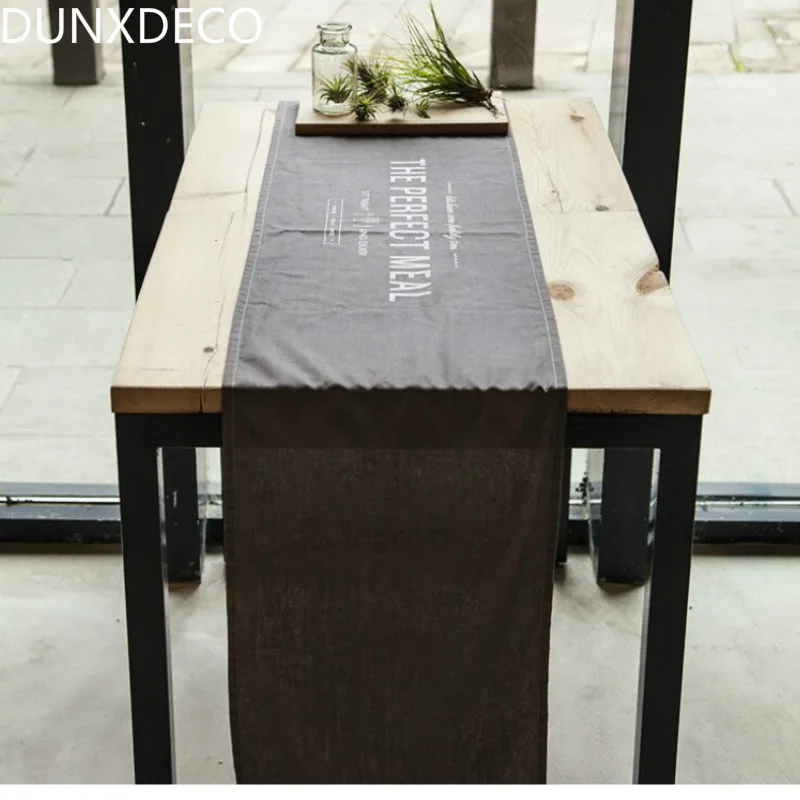 

DUNXDECO Table Runner Cotton Table Cover Fabric Rectangle Tablecloth Bar Party Decoration Modern European Industry Loft Pattern