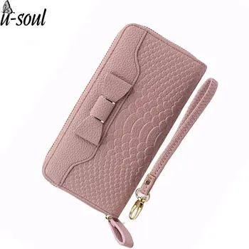 

Women Wallet Lady Long Wallets Purse Female Candy Color Bow PU Leather Carteira Feminina for Coin Card Clutch Bag SC0480