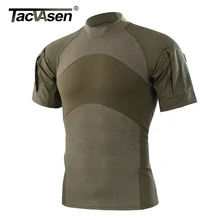 TACVASEN Новая мужская летняя тактическая футболка армейская зеленая Боевая футболка с коротким рукавом Военная камуфляжная рип-стоп рубашка для пейнтбола