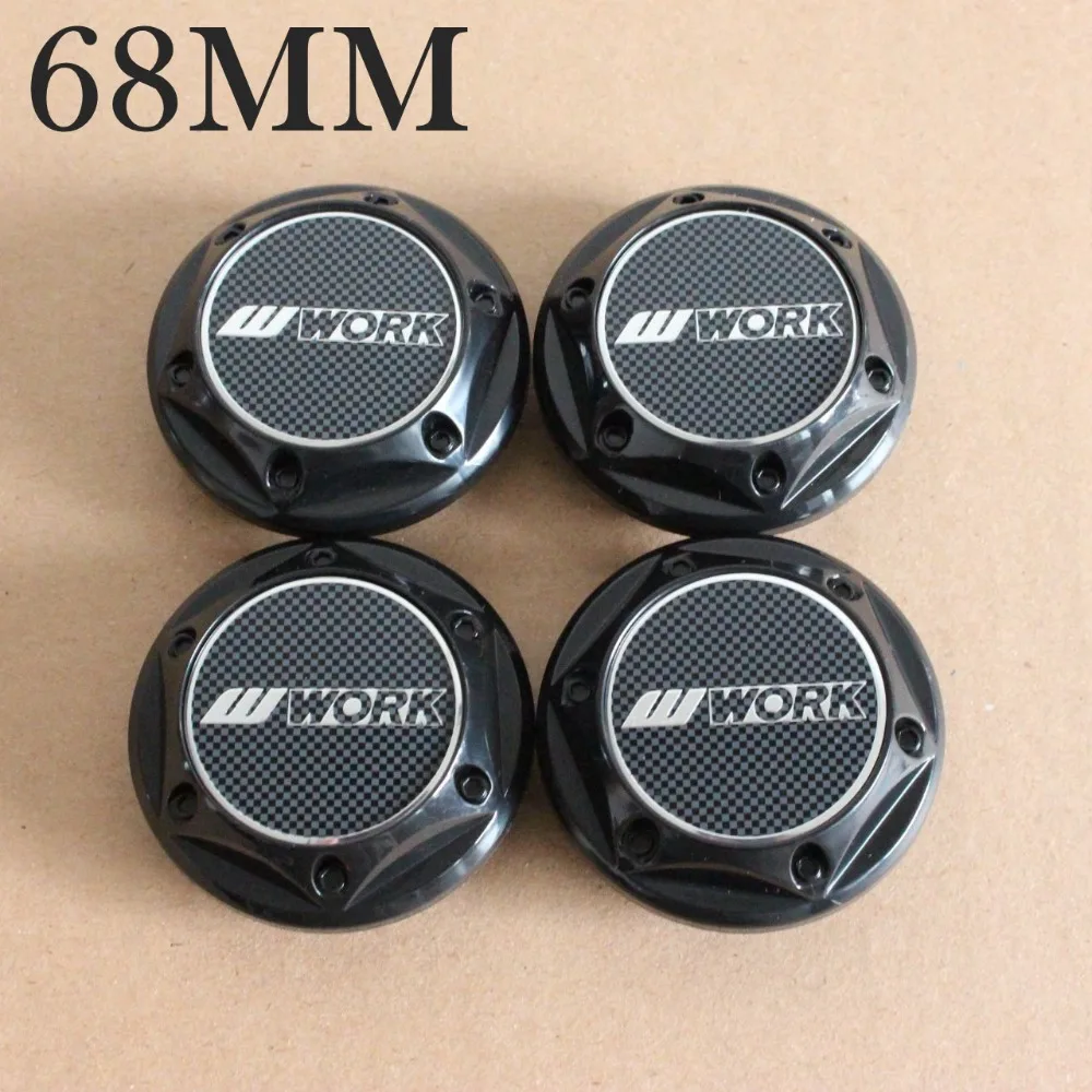 KOM POWE Car Styling Wheel 68mm Wheels Cap WORK Wheel Covers Working