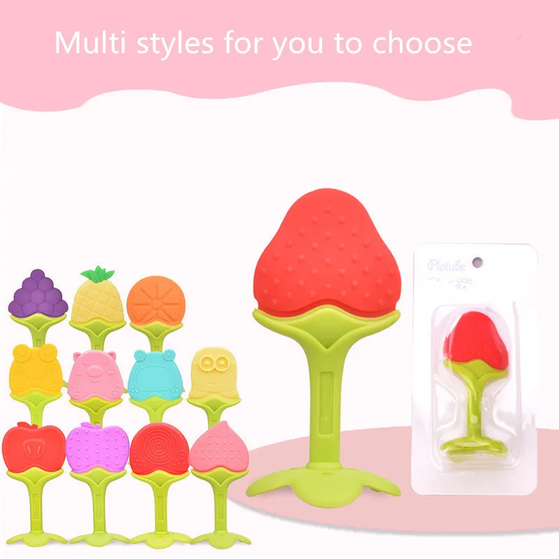 

1 pcs Baby Teether Food Grade Silicone Teether Fruit Shape Baby Teething Silicone Teething Toys Infant Chew Tooth Toys
